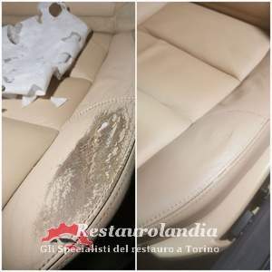 Verniciatura sedile auto in pelle a Torino.